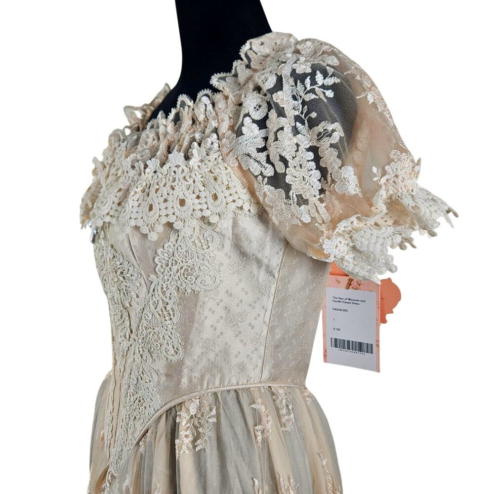 Lacemade Womens Elegant Large Corset Dress Stunning Lace Pearl Embellishments - Picture 14 of 16